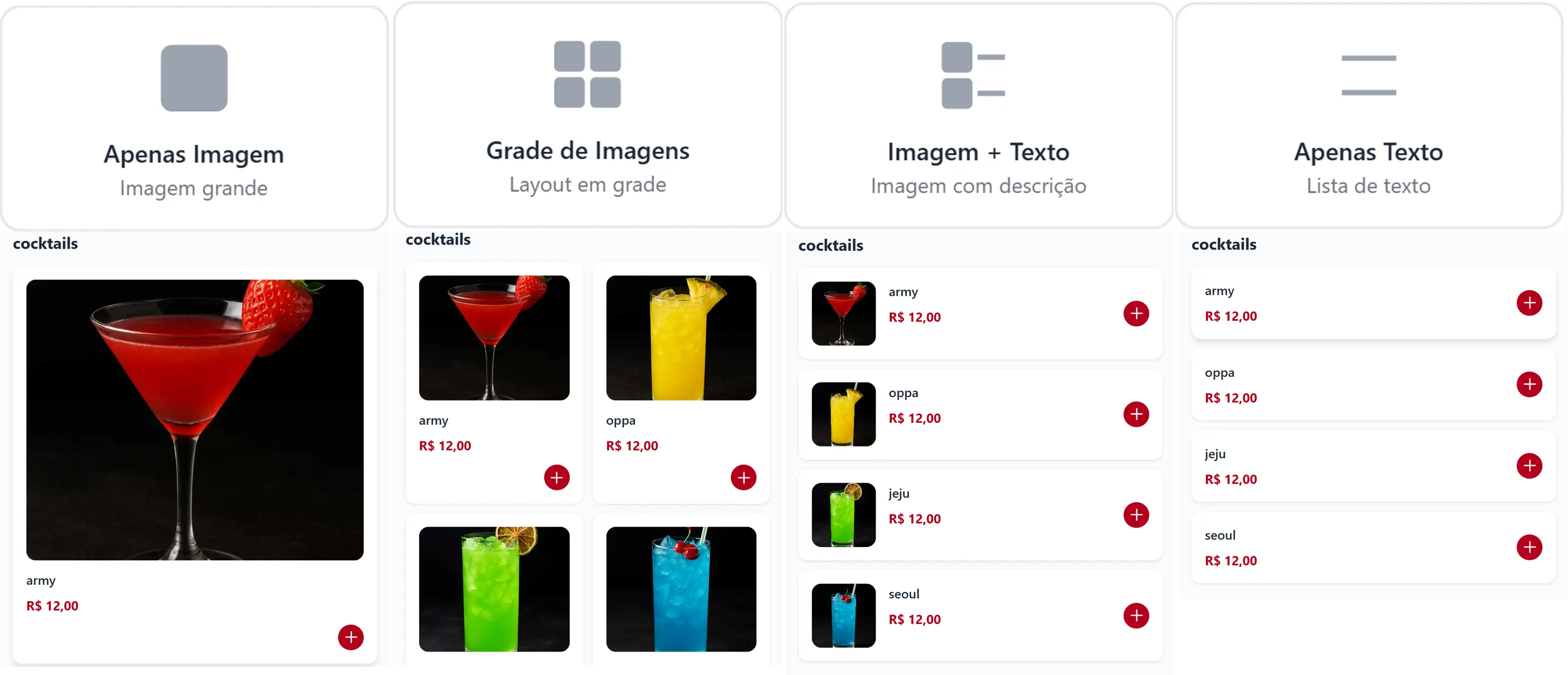 Variety of professional mobile-optimized store layouts