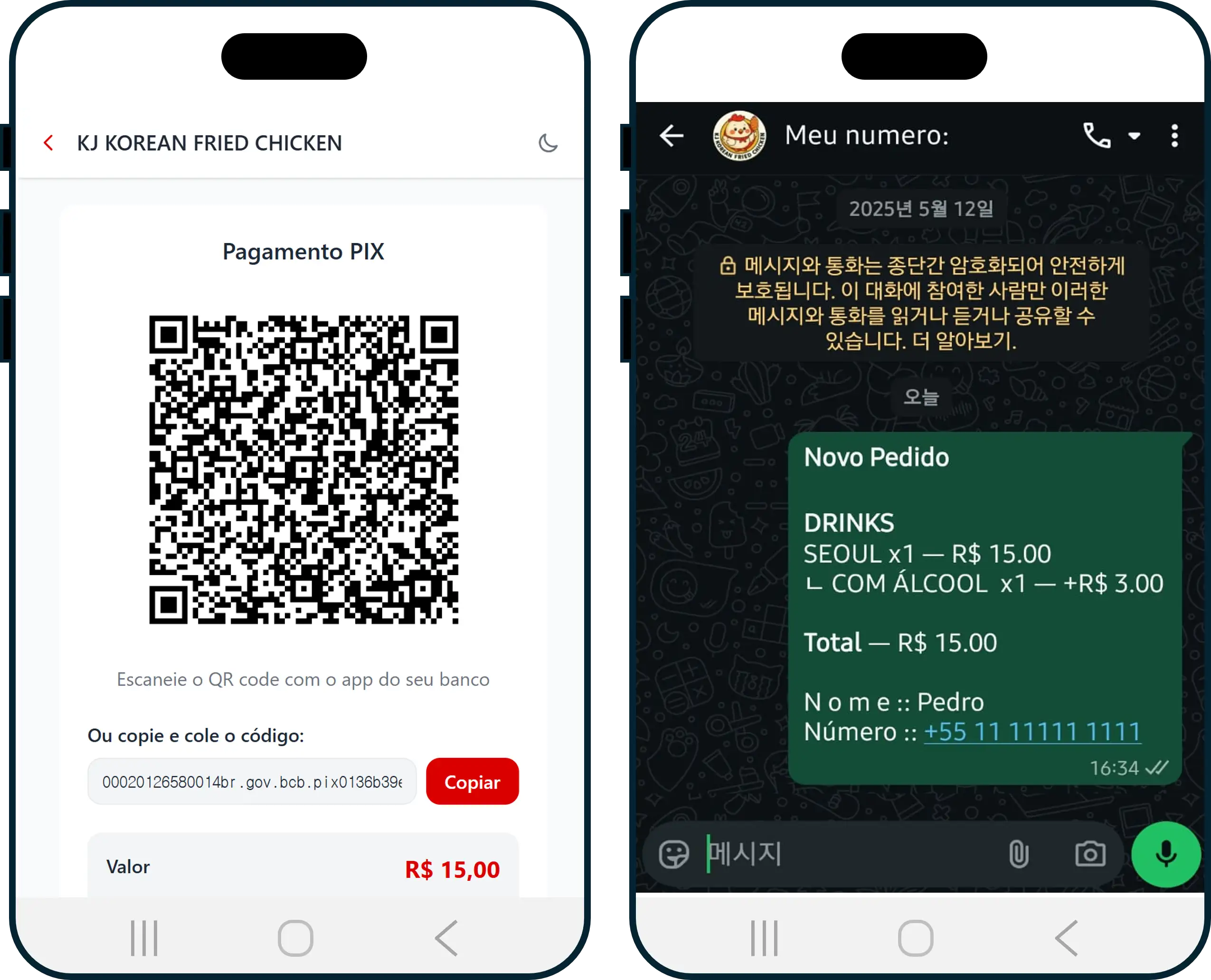 WhatsApp ordering and Stripe payment integration dashboard